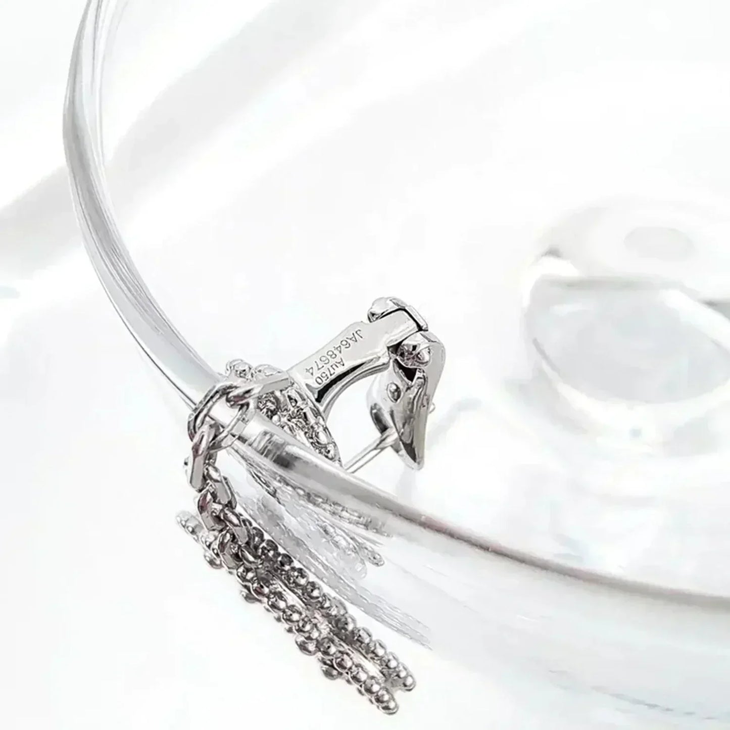 [✨ROSE✨]CLOVER 2 MOTIFS  DIAMOND ONYX EARRINGS SILVER