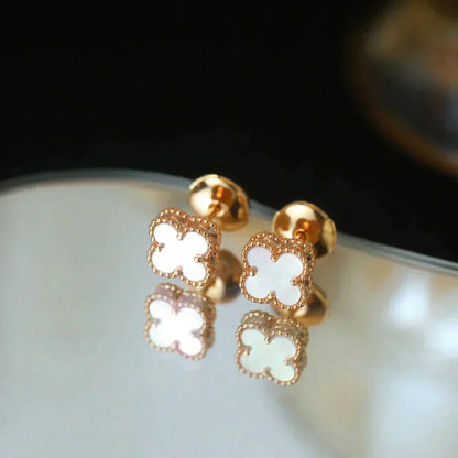 [✨ROSE✨]CLOVER MINI 9.5MM WHITE MOP EARRINGS