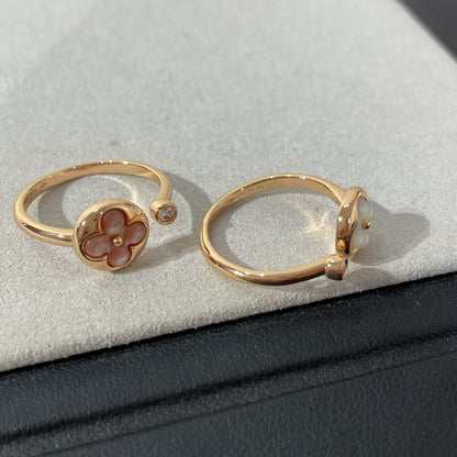 [✨ROSE✨]SUN 1 DIAMOND PINK MOP RING
