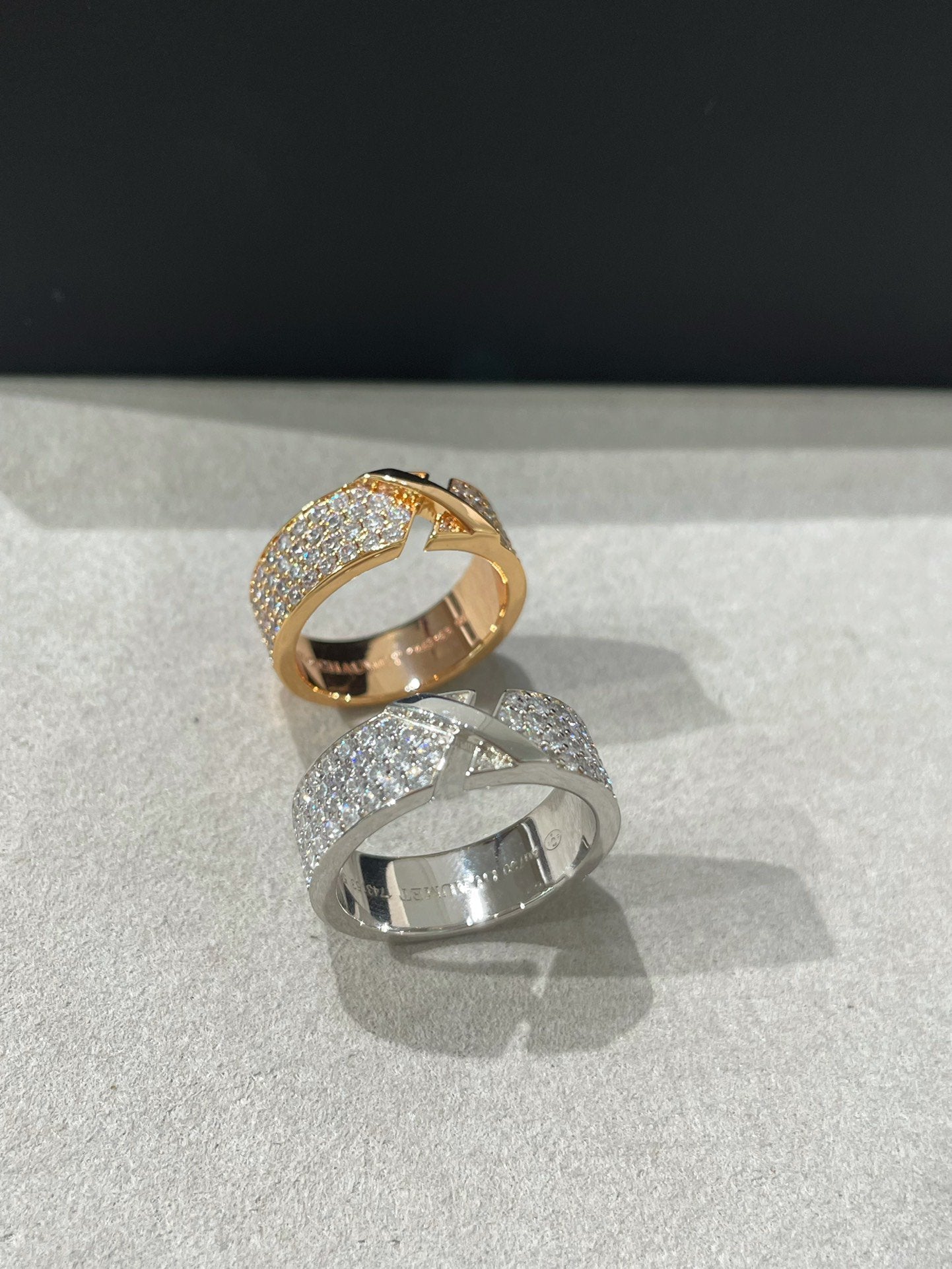 [✨ROSE✨]LIENS EVIDENCE  DIAMOND PAVED RING