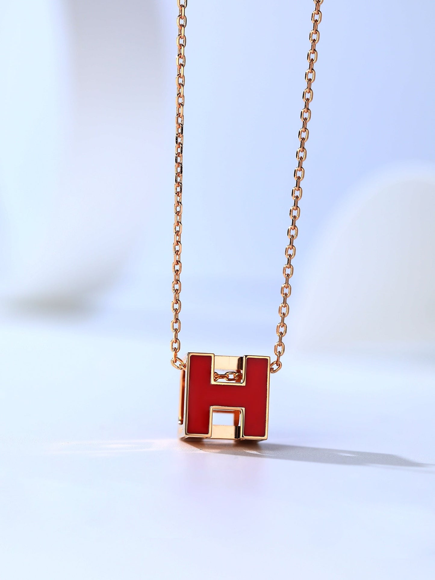 [✨ROSE✨]H CAGE PINK GOLD NECKLACE
