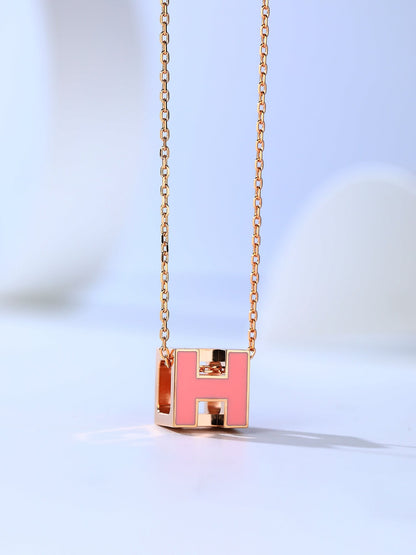 [✨ROSE✨]H CAGE PINK GOLD NECKLACE