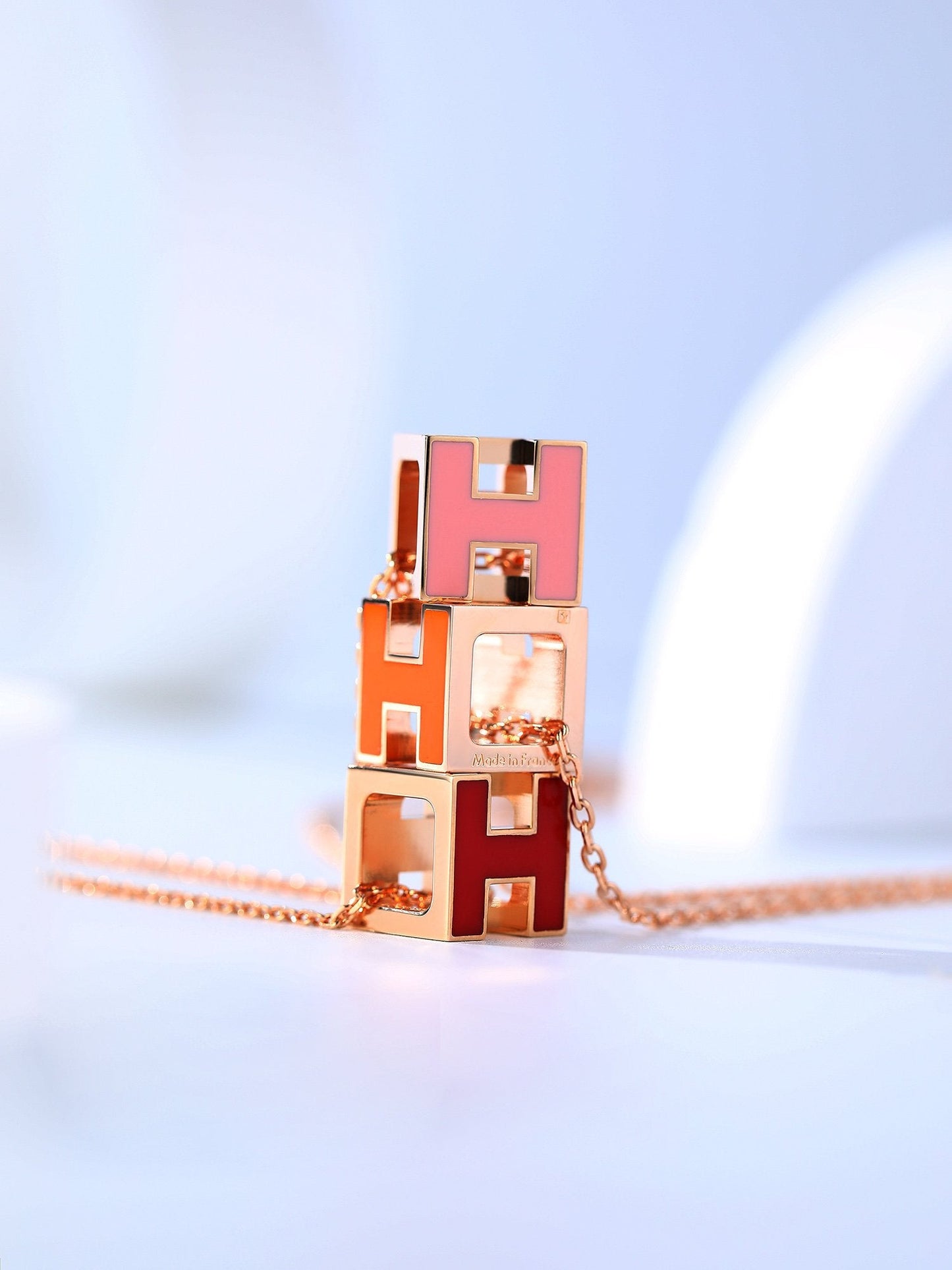 [✨ROSE✨]H CAGE PINK GOLD NECKLACE