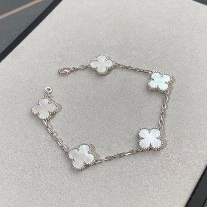 [✨ROSE✨]CLOVER SILVER MOP 5 MOTIF BRACELET