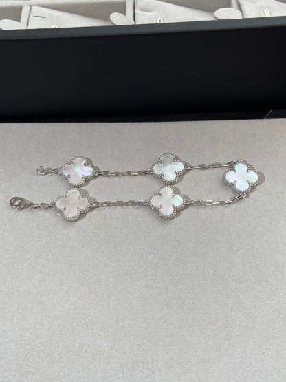 [✨ROSE✨]CLOVER SILVER MOP 5 MOTIF BRACELET