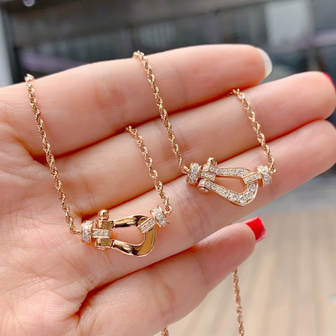 [✨ROSE✨]FORCE 10 PINK GOLD DIAMOND NECKLACE