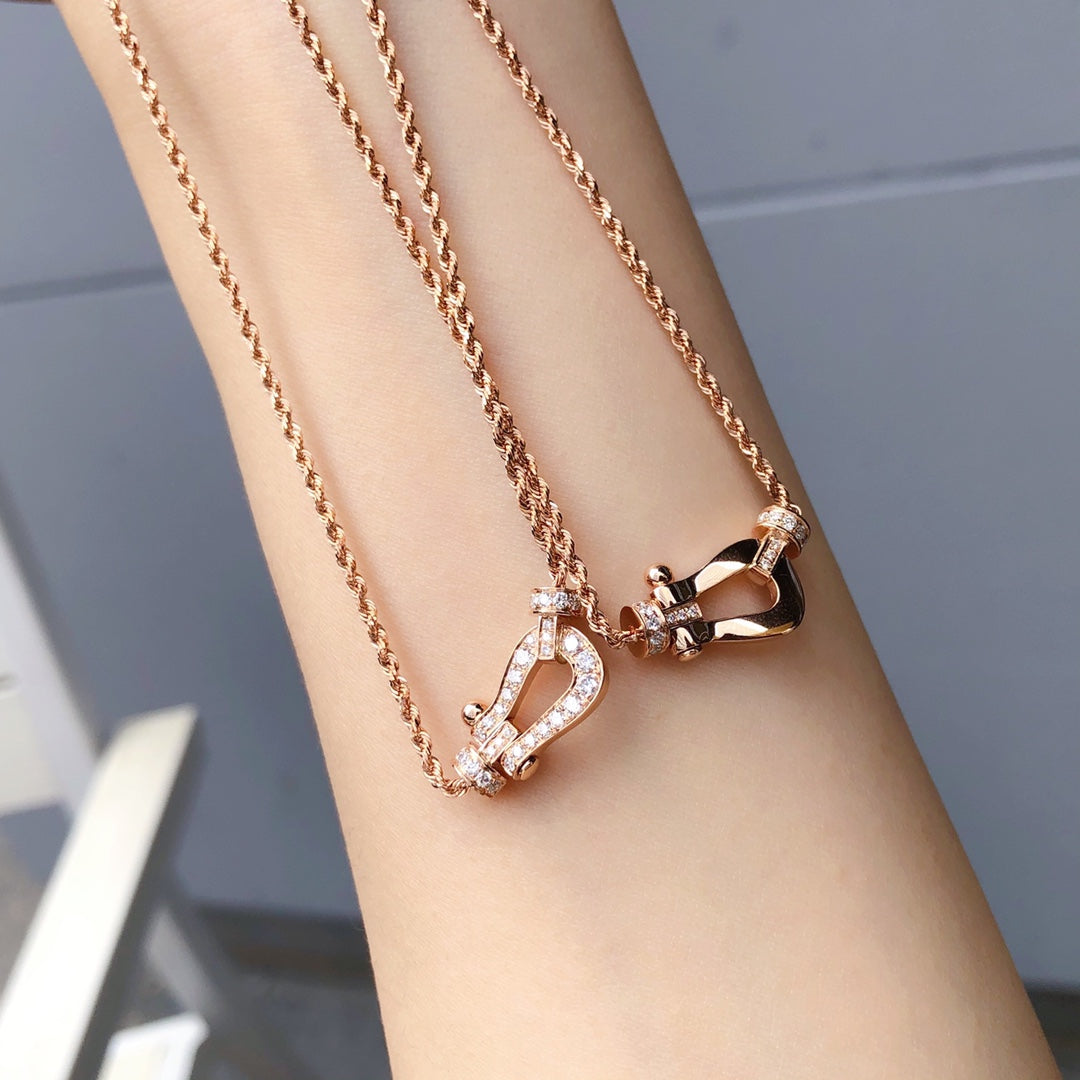 [✨ROSE✨]FORCE 10 PINK GOLD DIAMOND NECKLACE