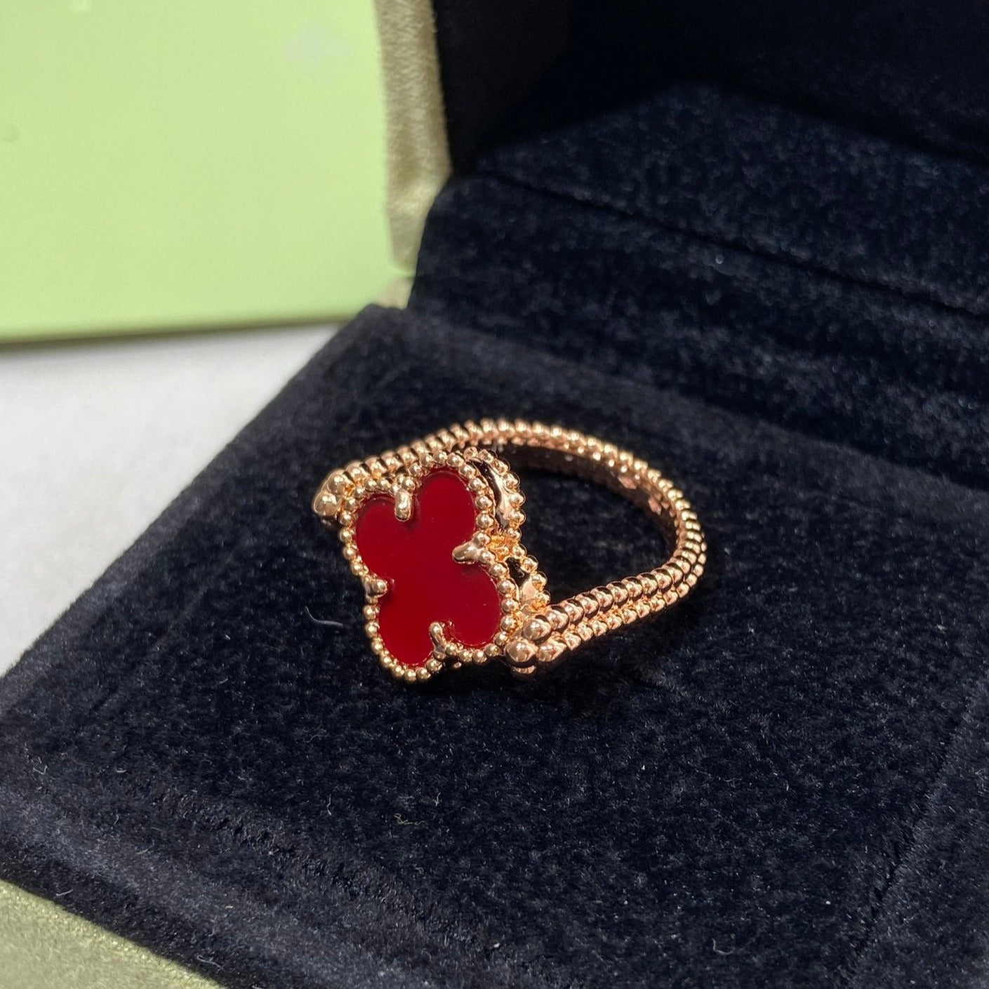 [✨ROSE✨]CLOVER RIVERSIBLE ROSE GOLD RING