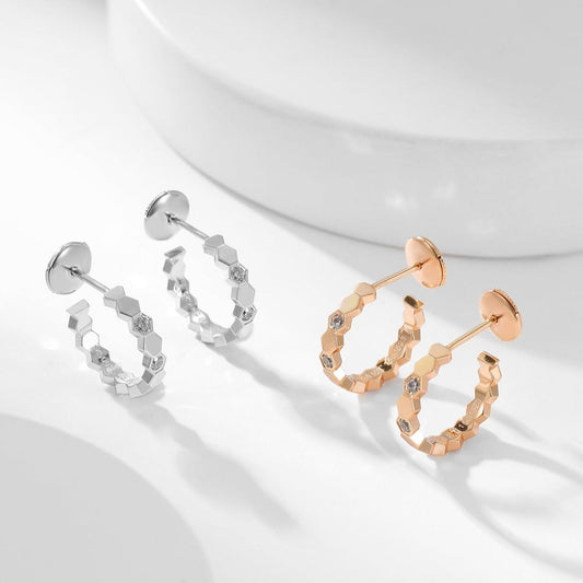 [✨ROSE✨]BEE LOVE DIAMOND HOOP EARRINGS