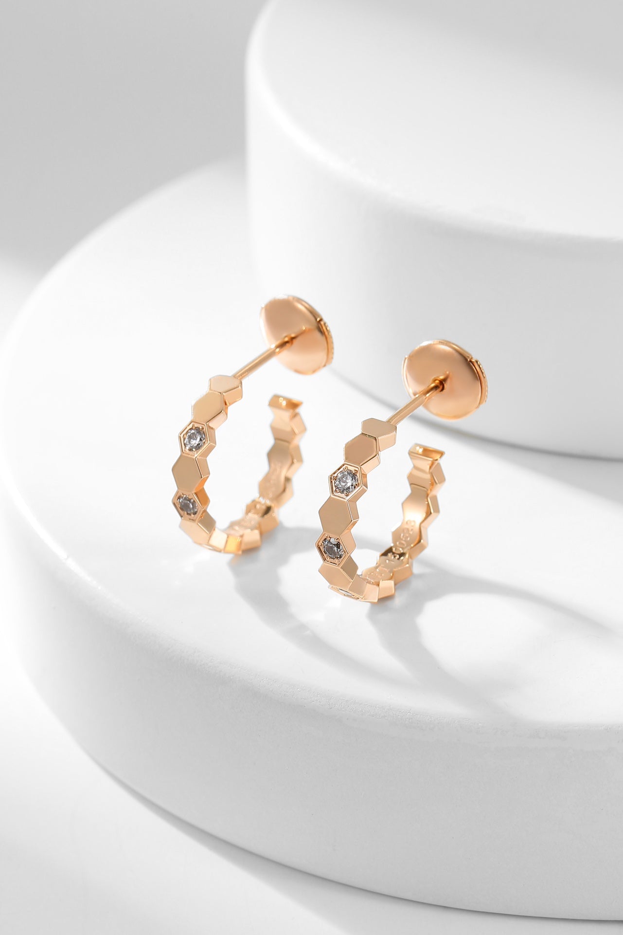 [✨ROSE✨]BEE LOVE DIAMOND HOOP EARRINGS
