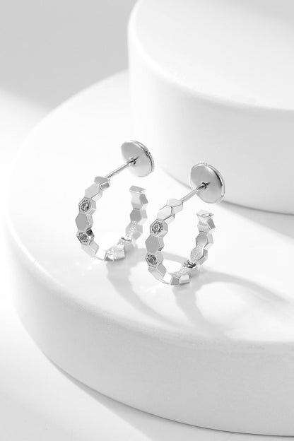 [✨ROSE✨]BEE LOVE DIAMOND HOOP EARRINGS