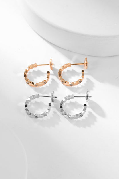 [✨ROSE✨]BEE LOVE DIAMOND HOOP EARRINGS