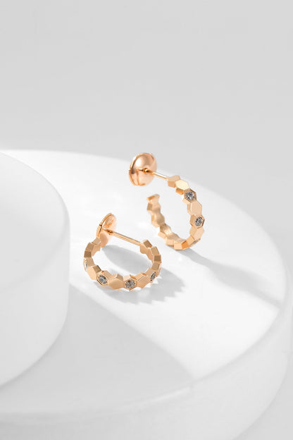 [✨ROSE✨]BEE LOVE DIAMOND HOOP EARRINGS