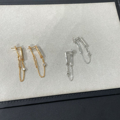 [✨ROSE✨]CHAINE CHAOS DIAMOND DROP EARRINGS