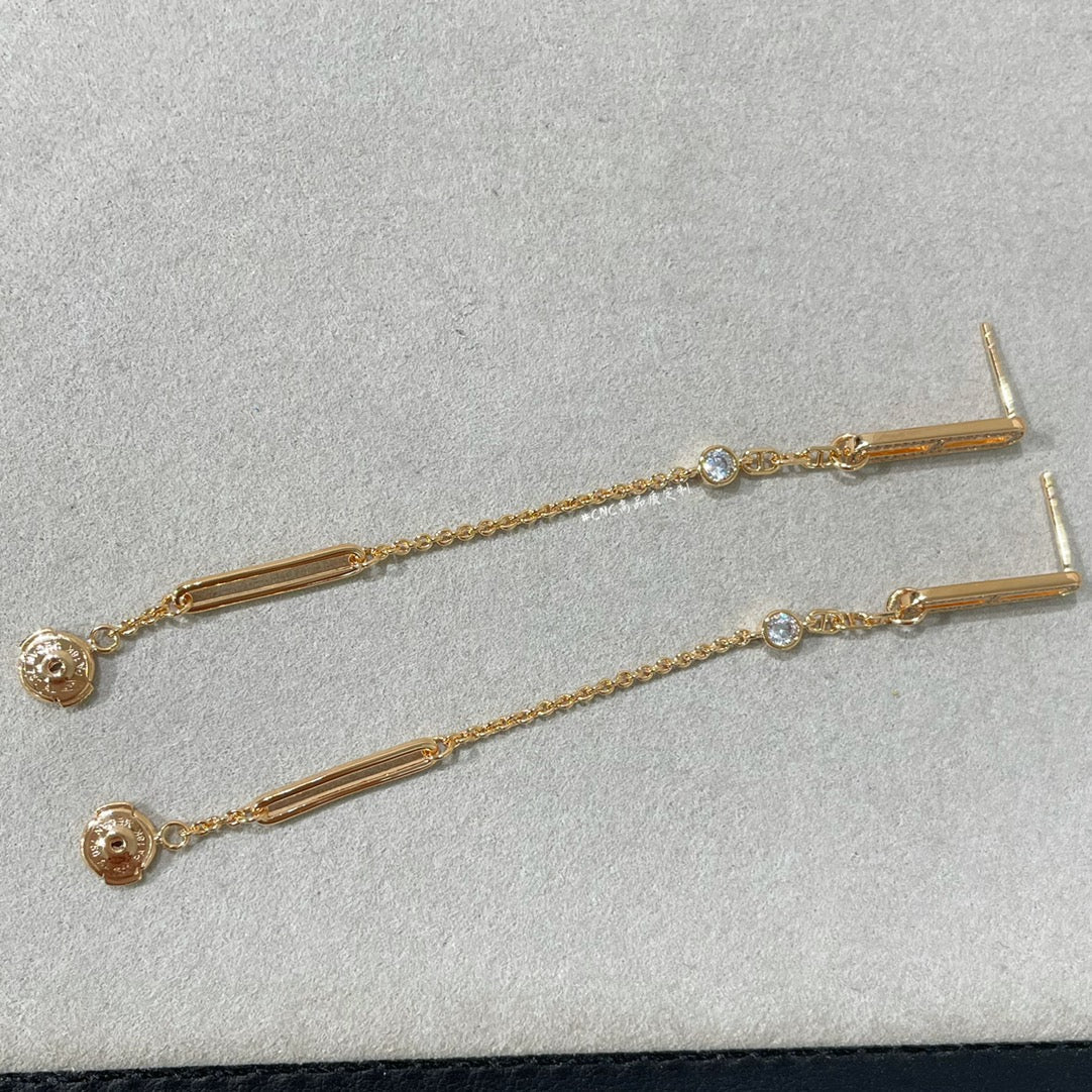 [✨ROSE✨]CHAINE CHAOS DIAMOND DROP EARRINGS