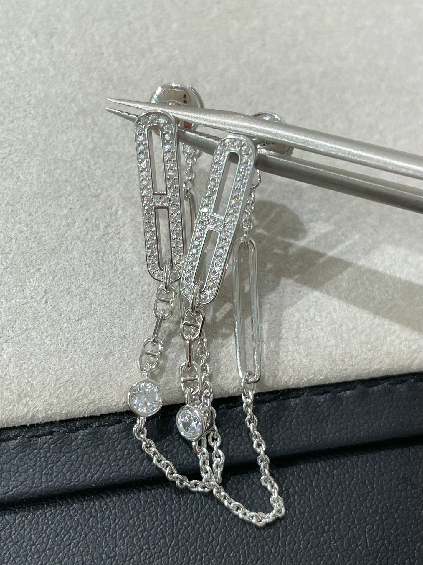 [✨ROSE✨]CHAINE CHAOS DIAMOND DROP EARRINGS