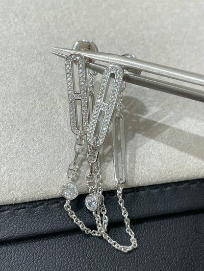 [✨ROSE✨]CHAINE CHAOS DIAMOND DROP EARRINGS