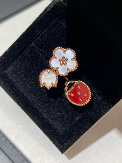 [✨ROSE✨]LUCKY 3 MOTIF ROSE GOLD RING