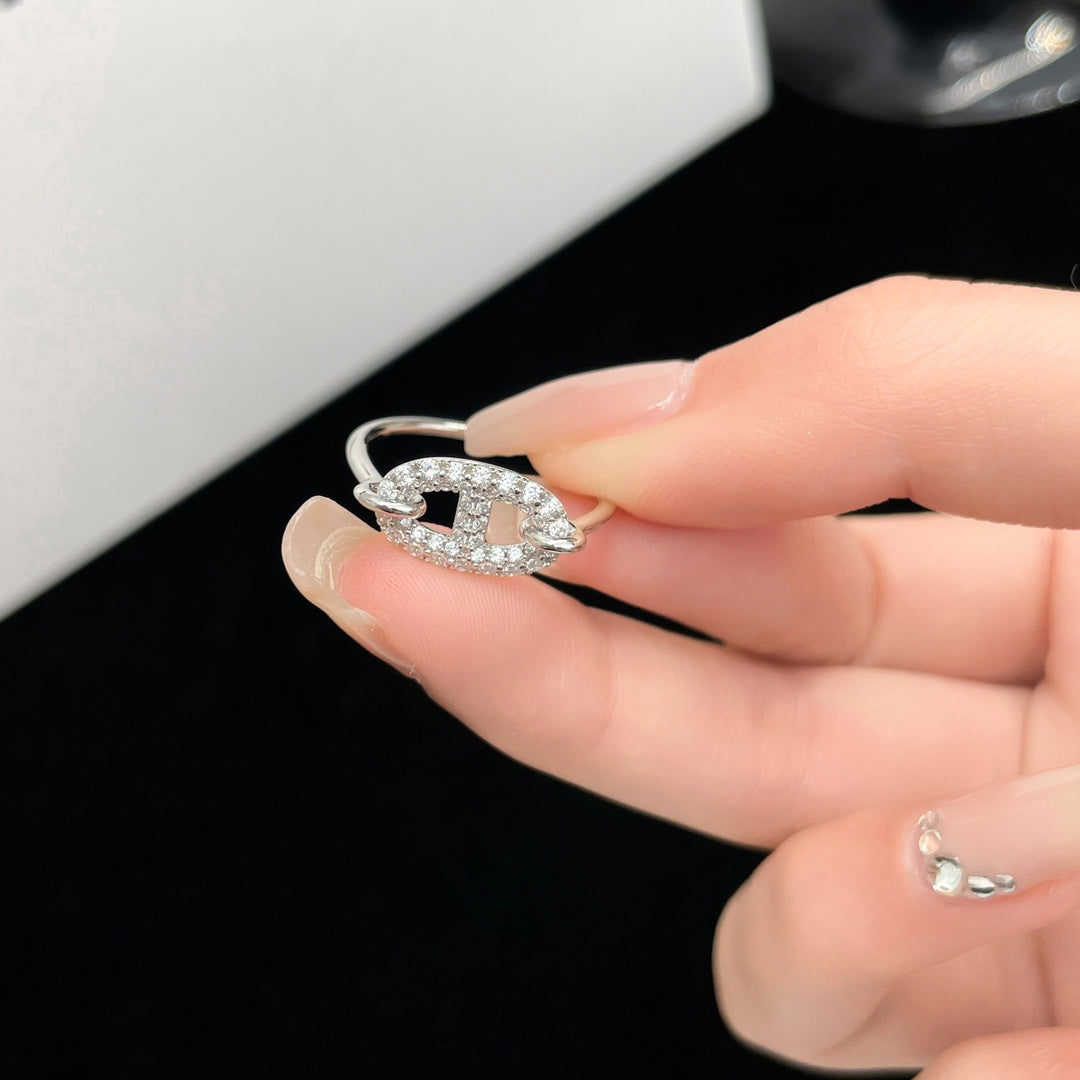 [✨ROSE✨]RONDE SMALL SILVER DIAMOND RING