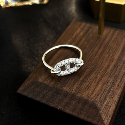 [✨ROSE✨]RONDE SMALL SILVER DIAMOND RING