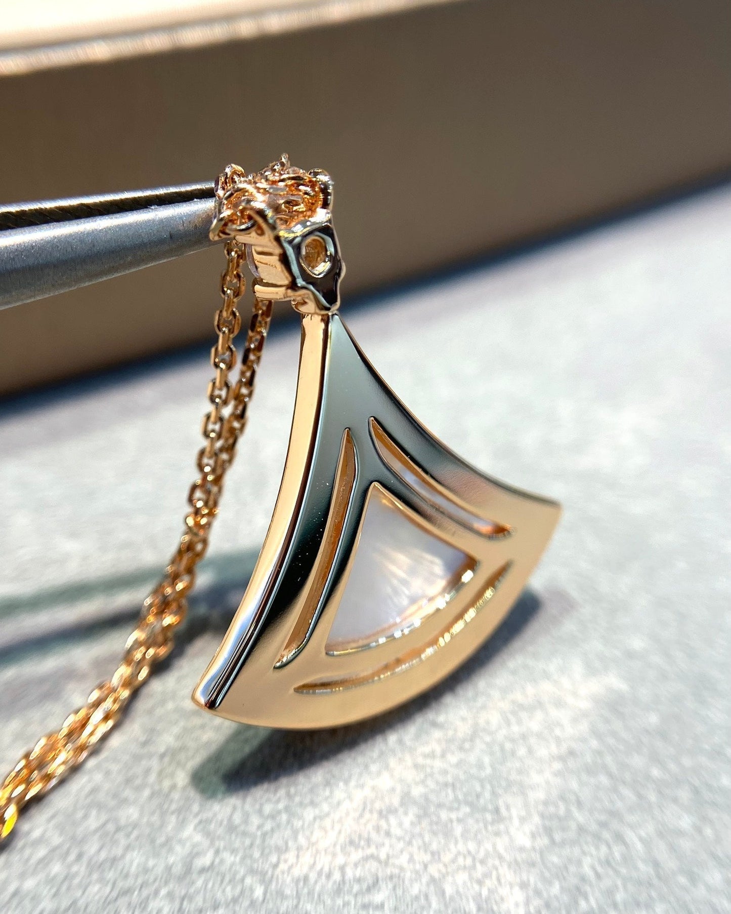 [✨ROSE✨]DREAM MOP DIAMOND PAVED PINK GOLD NECKLACE