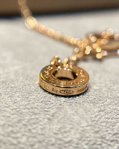 [✨ROSE✨]DREAM MOP DIAMOND PAVED PINK GOLD NECKLACE