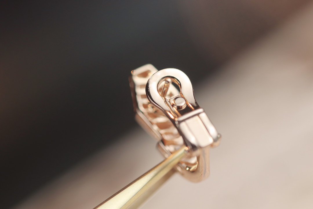 [✨ROSE✨]SERPENT PINK GOLD DIAMOND EARRINGS