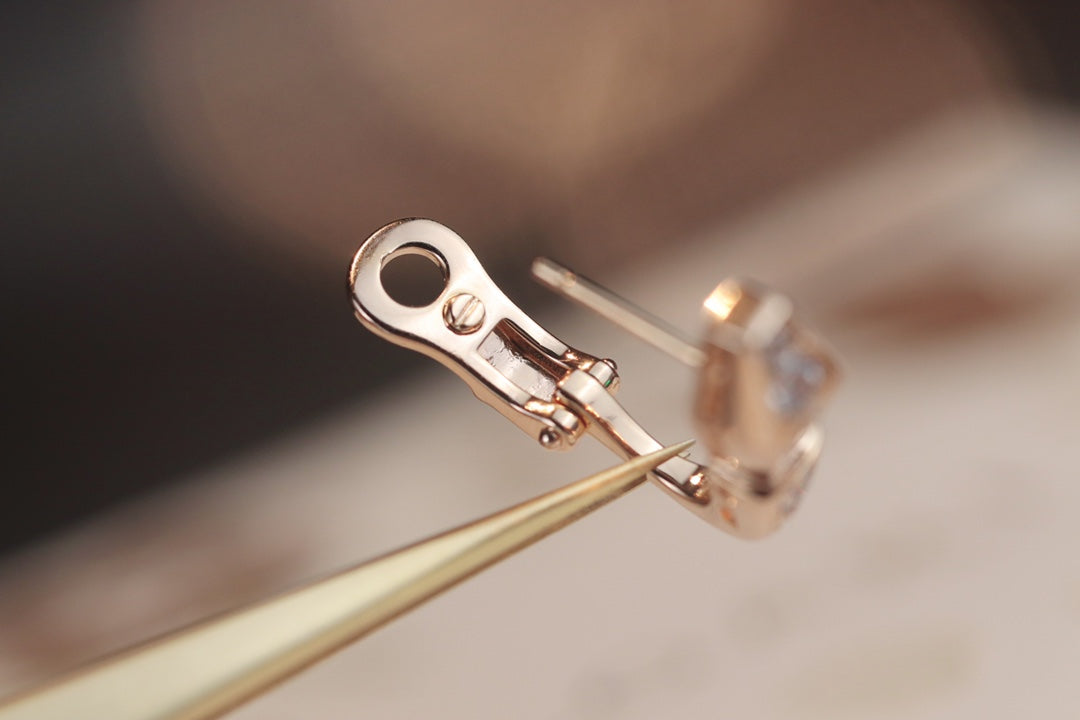 [✨ROSE✨]SERPENT PINK GOLD DIAMOND EARRINGS