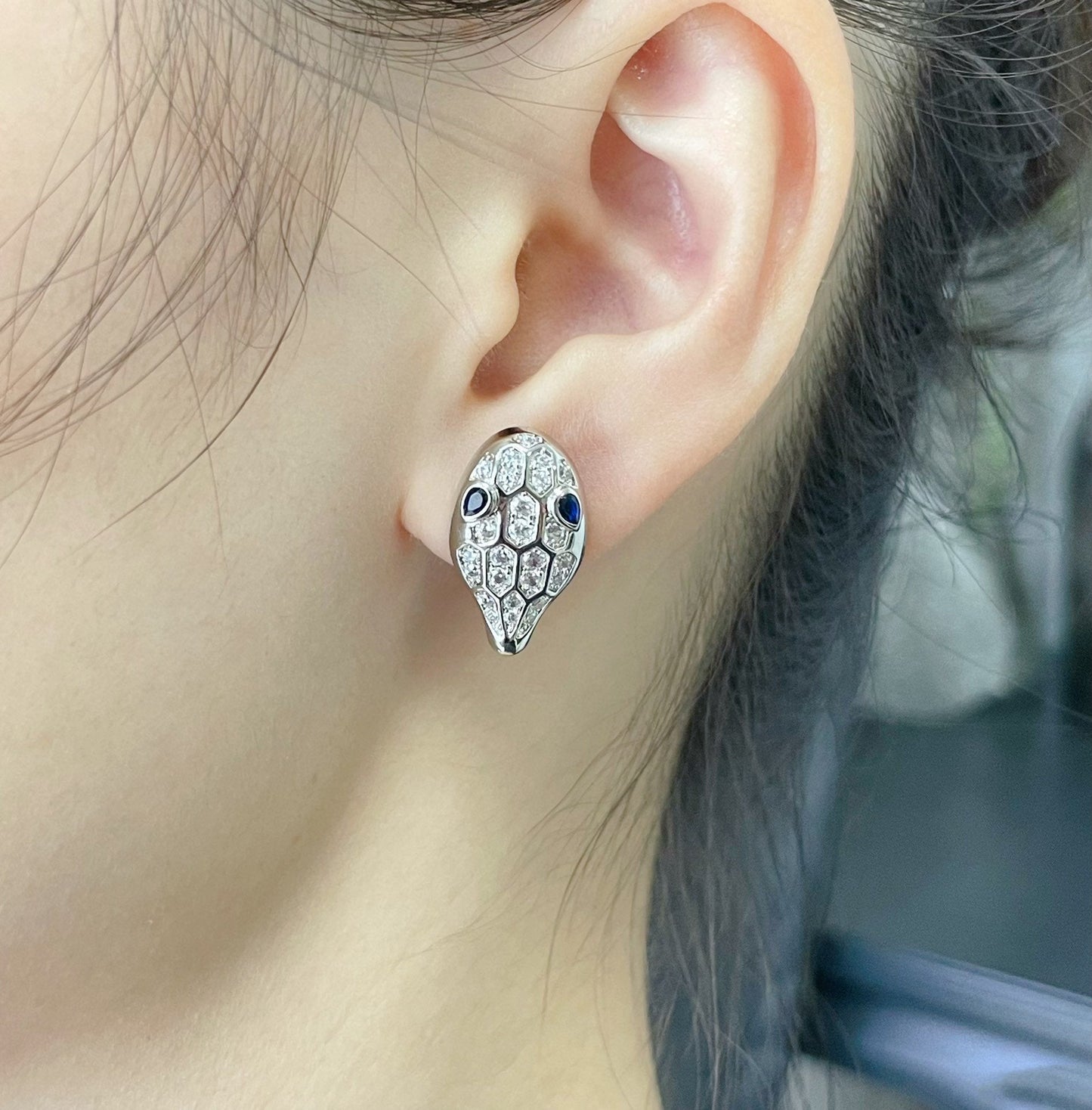 [✨ROSE✨]SERPENT DIAMOND STUD EARRINGS