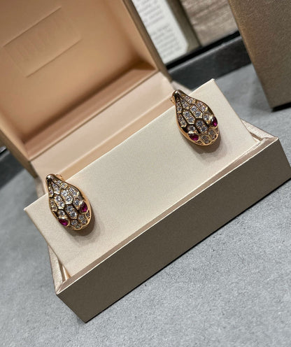 [✨ROSE✨]SERPENT DIAMOND STUD EARRINGS