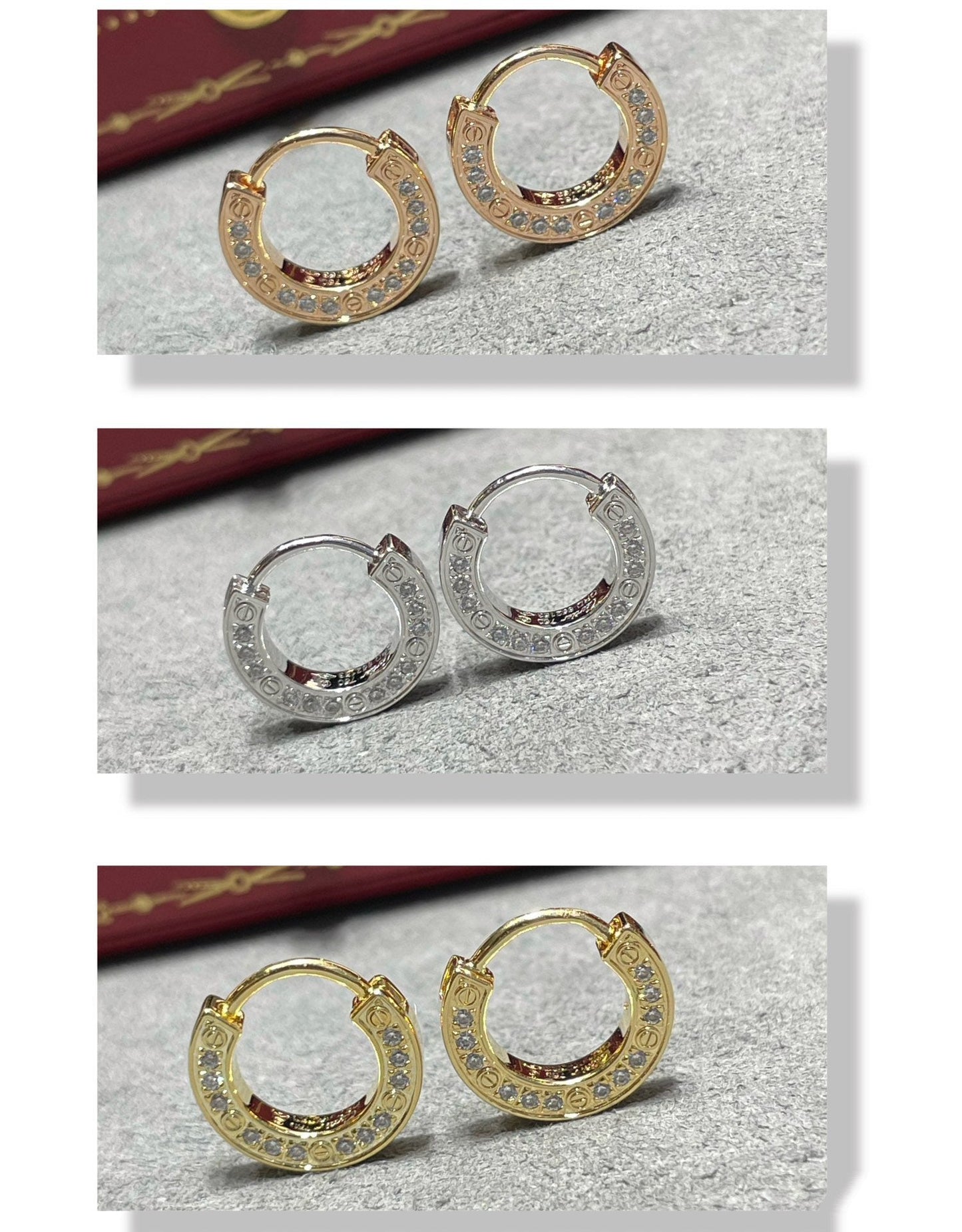 [✨ROSE✨]LOVE DIAMOND EARRINGS