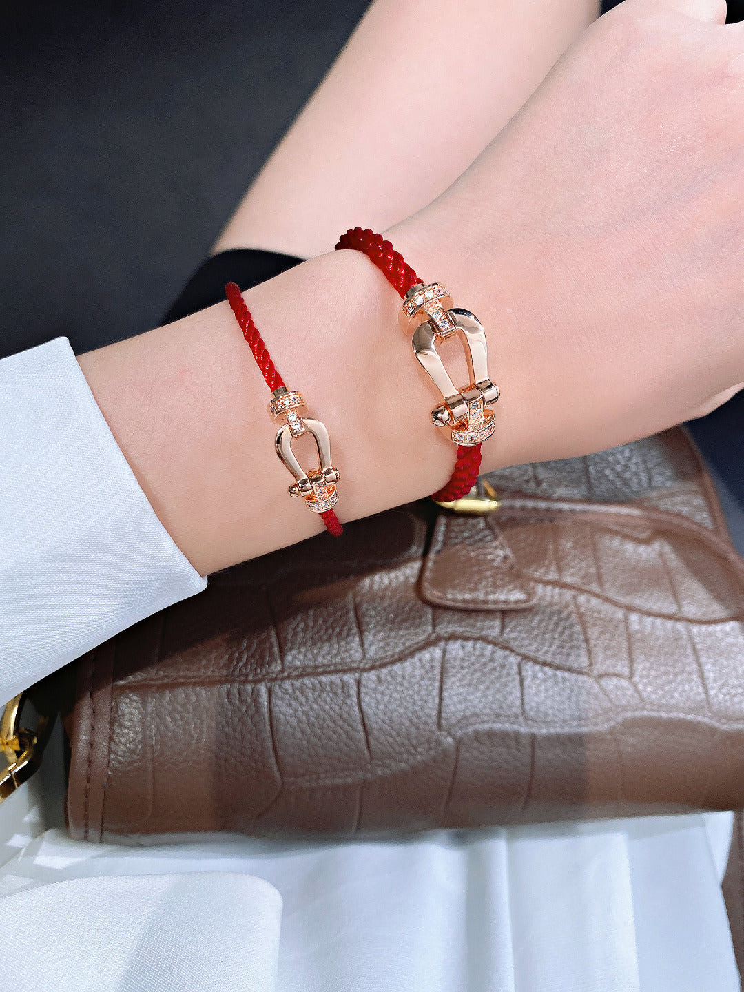 [✨ROSE✨]FORCE 10 HALF DIAMOND PINK GOLD RED CORDERI LARGE AND MEDIUM MODEL