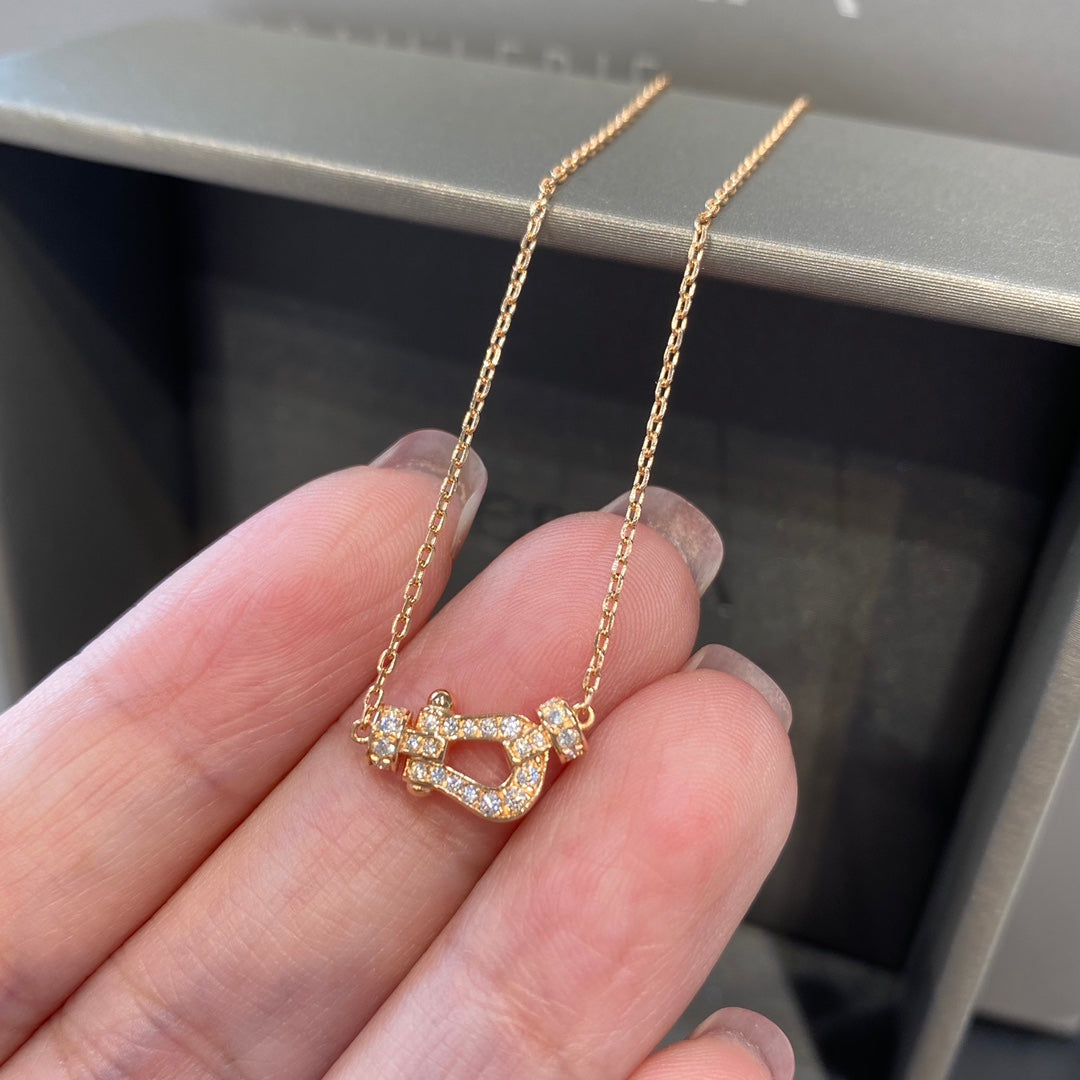 [✨ROSE✨]FORCE 10 DIAMOND PINK GOLD NECKLACE MINI MODEL