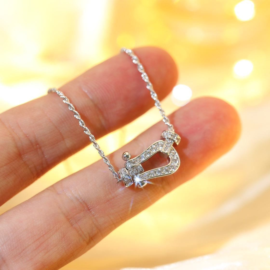 [✨ROSE✨]FORCE 10 DIAMOND SILVER NECKLACE MINI MODEL