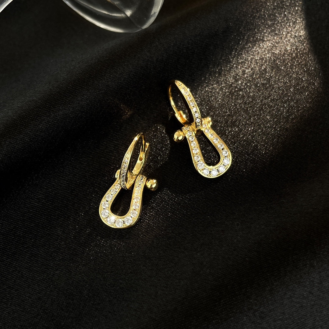 [✨ROSE✨]FORCE 10 FULL DIAMOND DROP EARRINGS MEDIUM MODEL