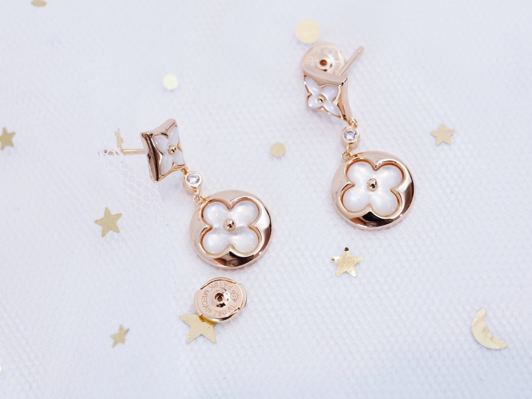 [✨ROSE✨]STAR AND SUN PINK GOLD MOP DROP EARRINGS
