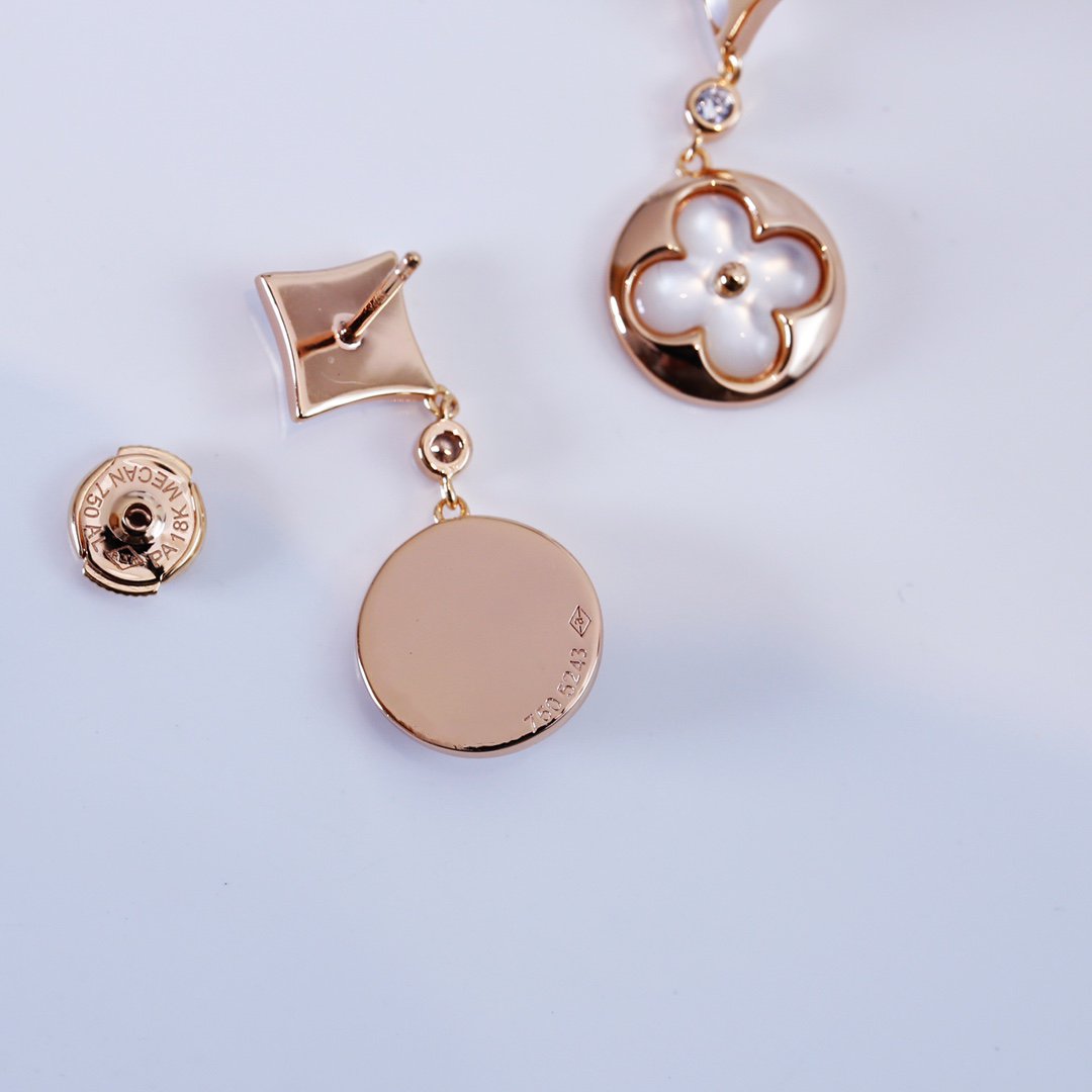 [✨ROSE✨]STAR AND SUN PINK GOLD MOP DROP EARRINGS