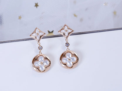 [✨ROSE✨]STAR AND SUN PINK GOLD MOP DROP EARRINGS