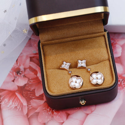 [✨ROSE✨]STAR AND SUN PINK GOLD MOP DROP EARRINGS