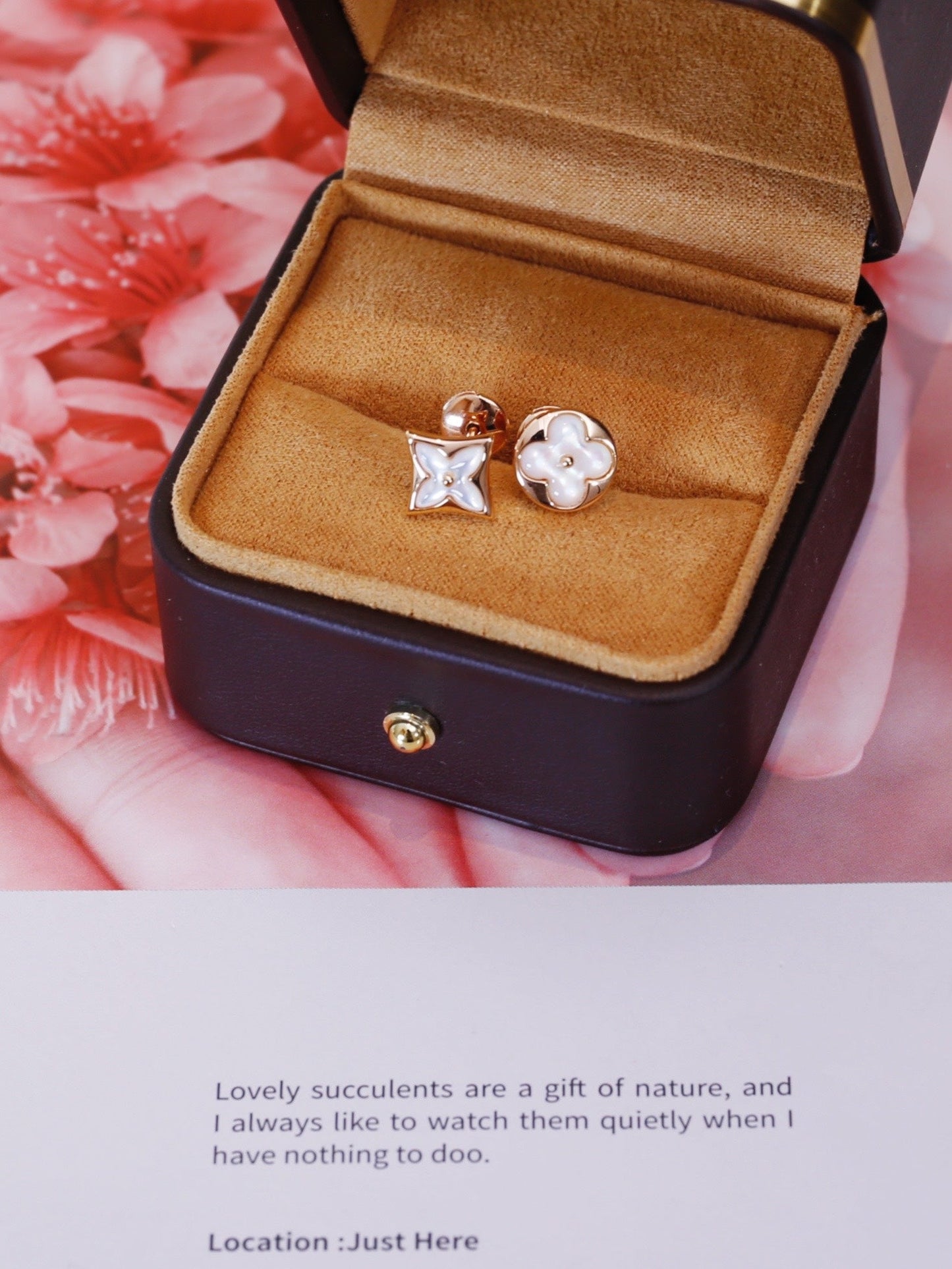 [✨ROSE✨]STAR AND SUN PINK GOLD MOP STUD EARRINGS