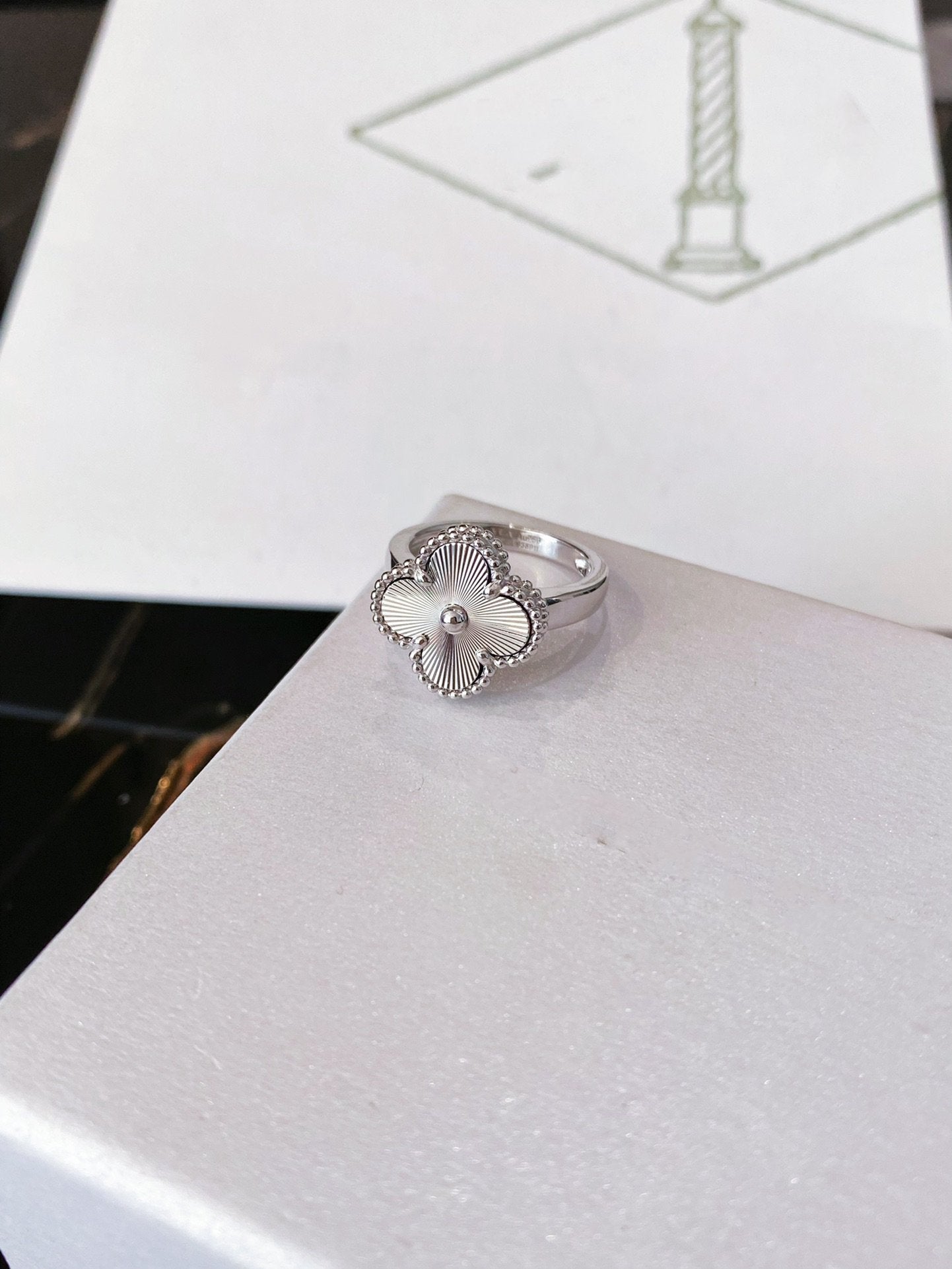 [✨ROSE✨]CLOVER SILVER RING