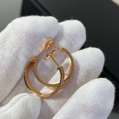 [✨ROSE✨]LOVE DIAMOND PINK GOLD HOOP EARRINGS