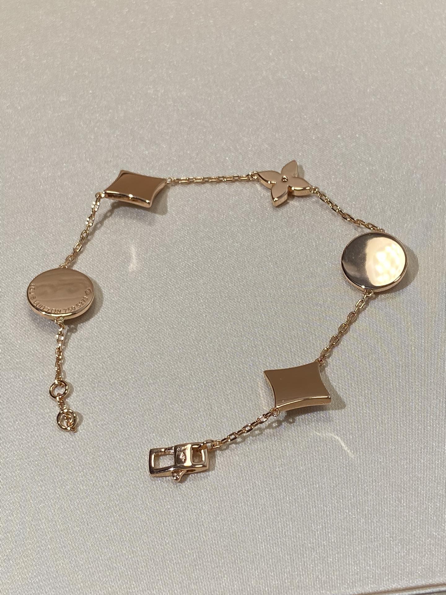 [✨ROSE✨]STAR AND SUN 5 MOTIF MOP PINK GOLD BRACELET