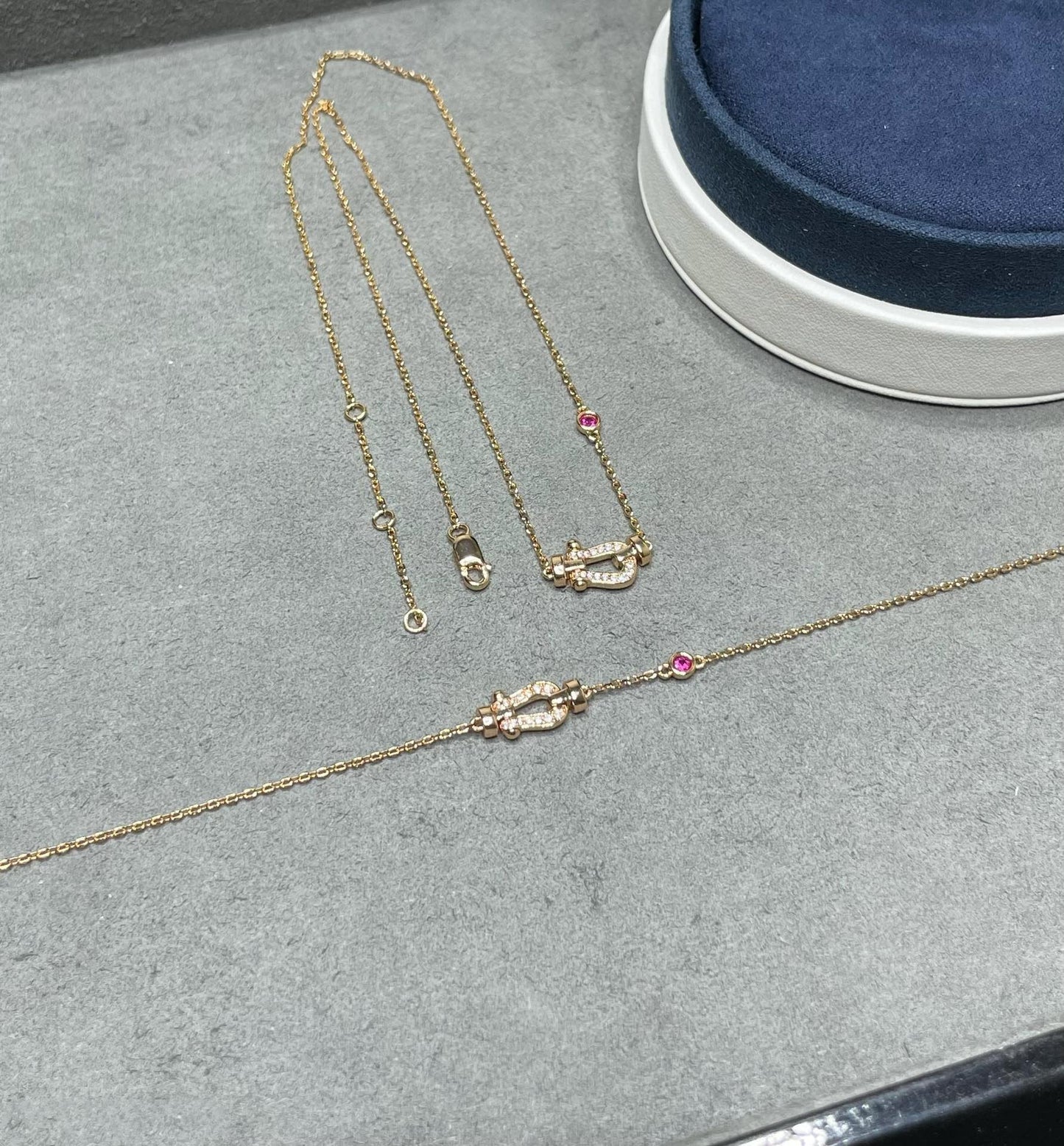 [✨ROSE✨]FORCE 10 DIAMOND PINK GOLD NECKLACE