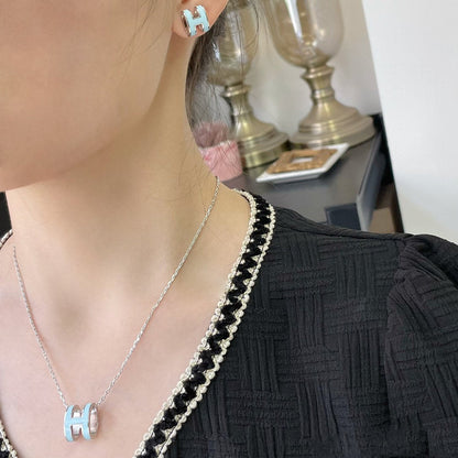 [✨ROSE✨]POP H SKY BLUE NECKLACE