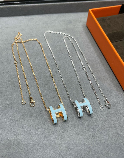 [✨ROSE✨]POP H SKY BLUE NECKLACE