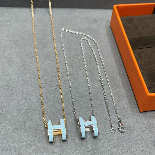 [✨ROSE✨]POP H SKY BLUE NECKLACE