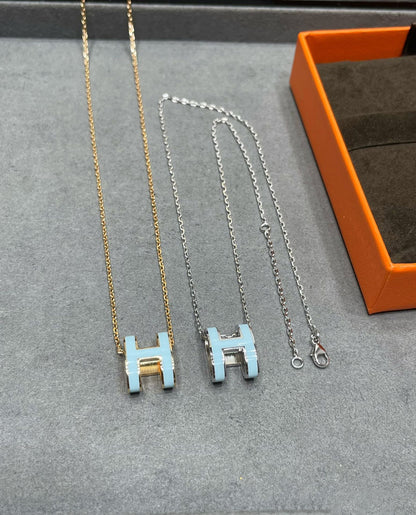 [✨ROSE✨]POP H SKY BLUE NECKLACE