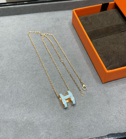 [✨ROSE✨]POP H SKY BLUE NECKLACE