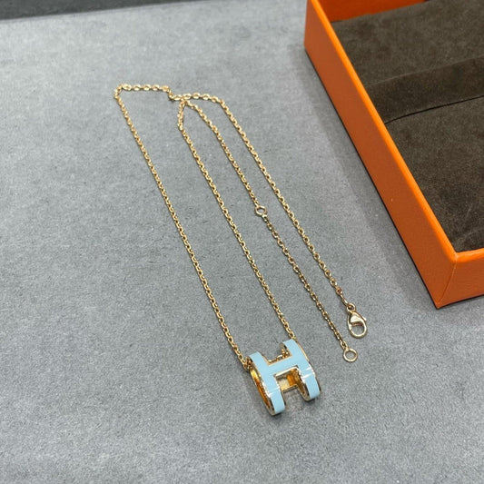 [✨ROSE✨]POP H SKY BLUE NECKLACE